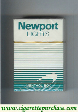 Newport Lights Menthol white and green cigarettes hard box